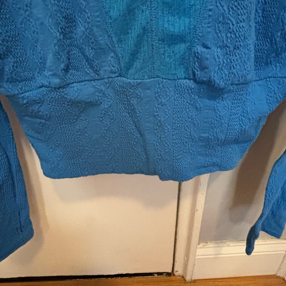 FREE PEOPLE MOVEMENT Cable Cinch Hoodie Royal Blue Medium - Picture 6 of 10